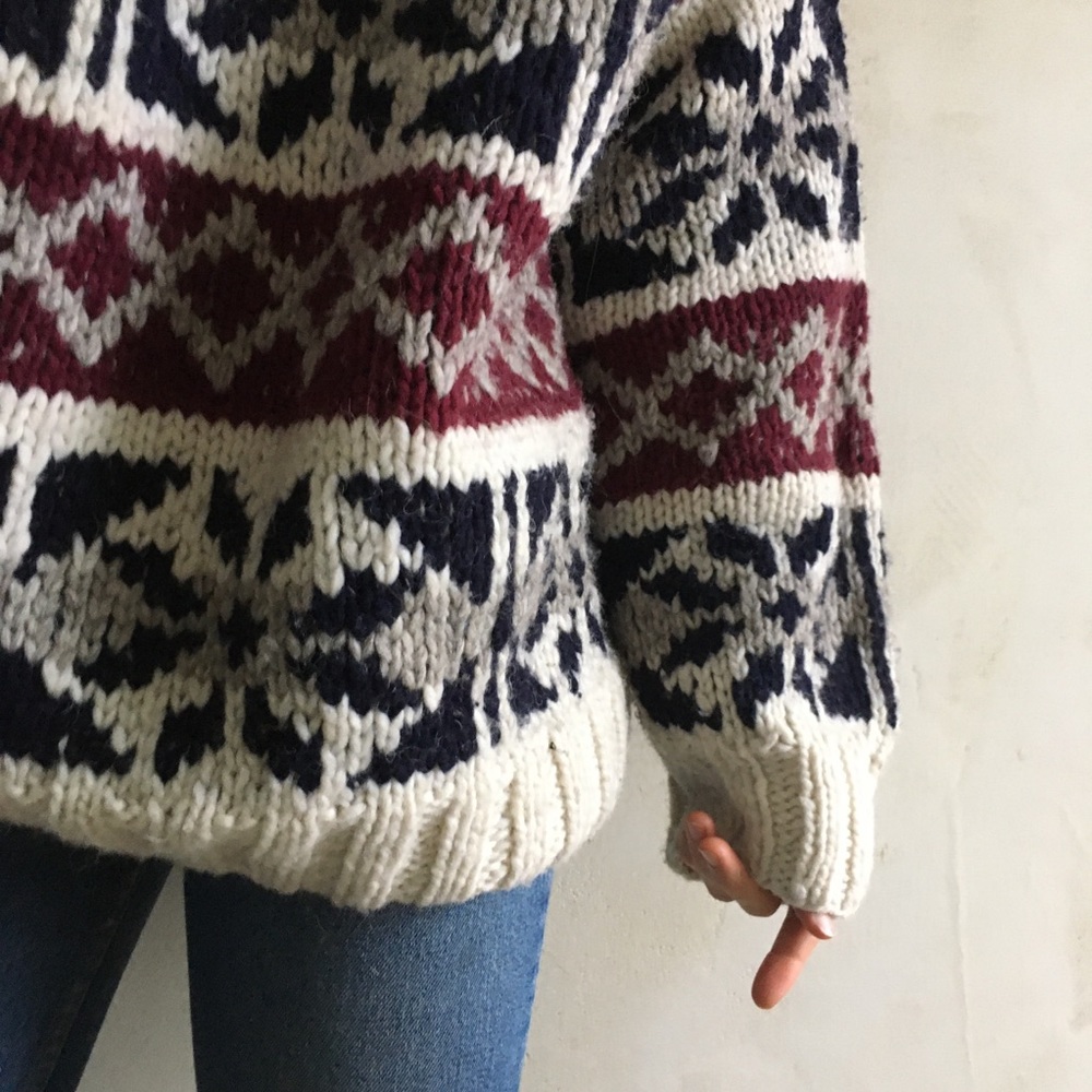 Sold! 100% wool hand knit sweater from Ecuador - Picture 4 of 8
